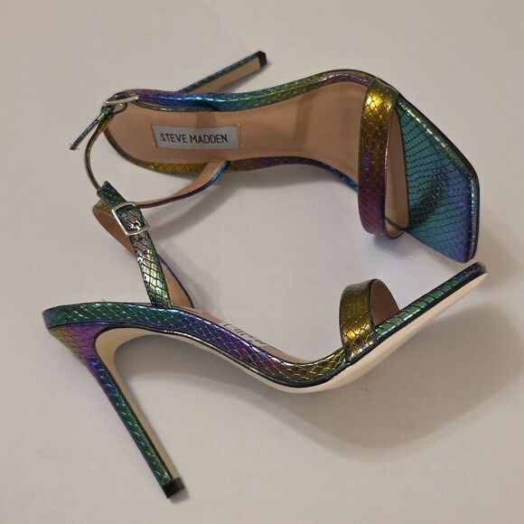 BRAND NEW STEVE MADDEN BETTHANY MULTI SNAKE STILETTO HEEL with ANKLE STRAP - Picture 10 of 16